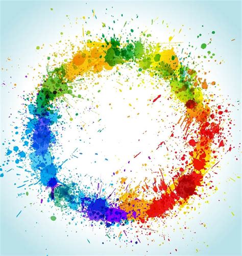 Colorful Grungy Circular Paint Splashes Vector Download