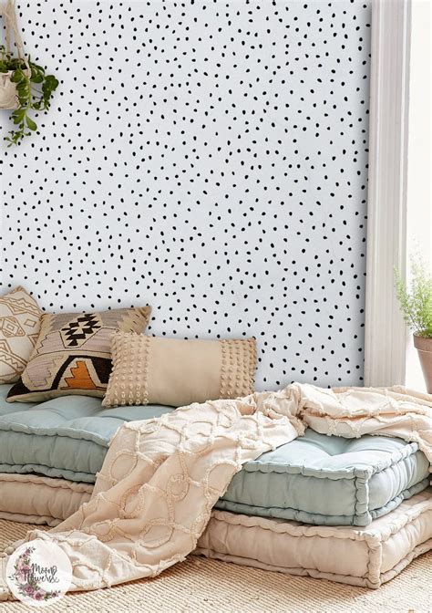 Drawn Dot Removable Wallpaper Simple Wall Mural Geometric Etsy