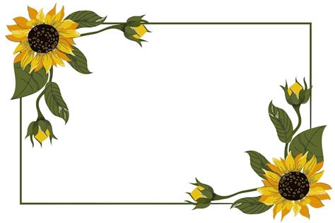 Free Vector Flat Design Natural Sunflower Border
