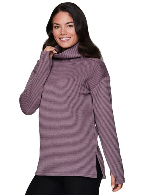 Rbx Rbx Active Womens Ultra Soft Quilted Cowl Neck Pullover Sweatshirt