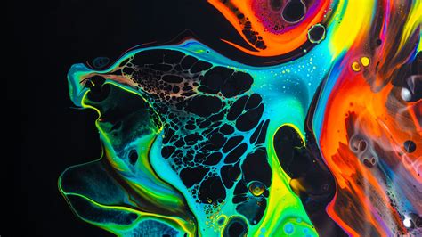 Paint Liquid Multicolored Stains Fluid Art 4k Hd
