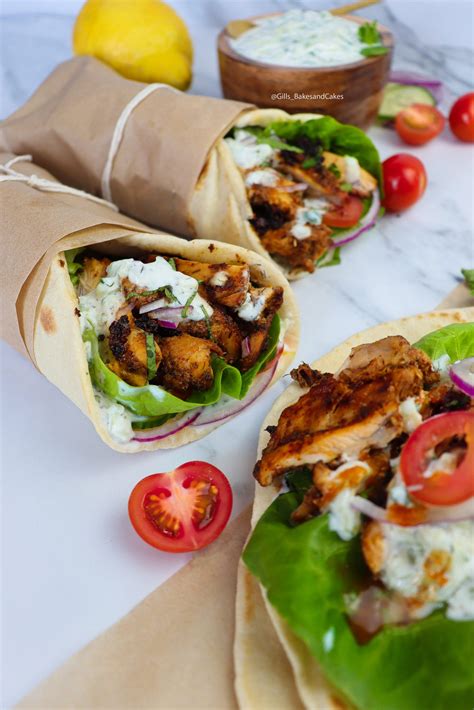 Chicken Gyros With Homemade Pitas Gills Bakes And Cakes
