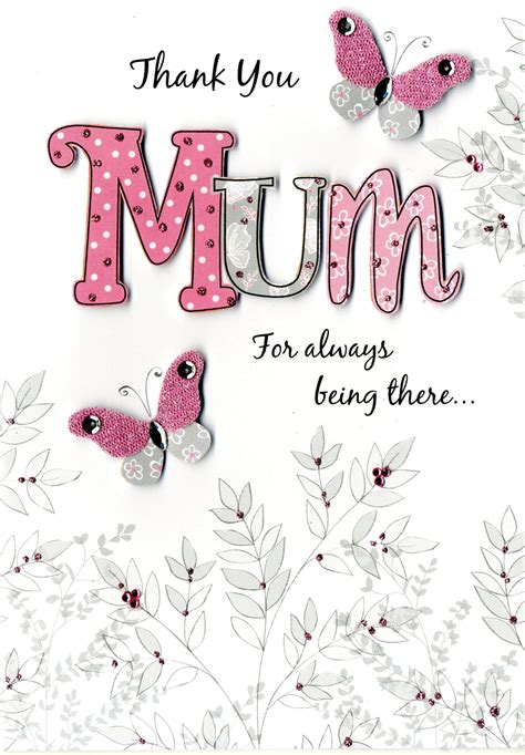 Mother S Day Card Thank You Mum Cards