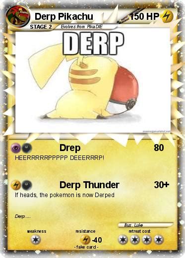 Pokémon Derp Pikachu Drep My Pokemon Card