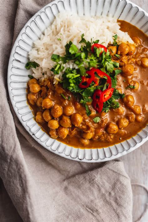 Veganes Kichererbsen Curry Mit Reis Foodundco De