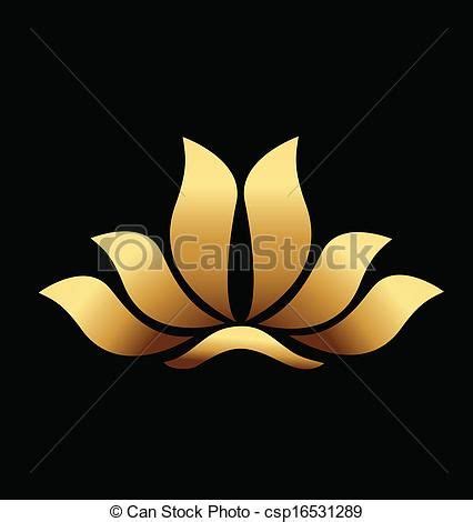 The mobile site of sweet clip art. Vector - Yoga gold lotus flower logo - stock illustration ...