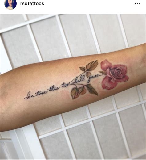 Rose Tat On Forearm With Script Forearm Tattoo Women Forearm Script