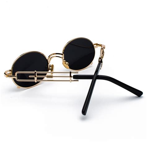 Peekaboo Retro Steampunk Sunglasses Men Round Vintage 2023 Metal Frame Cinily