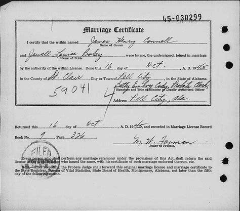 St Clair County Alabama Marriage Certificate