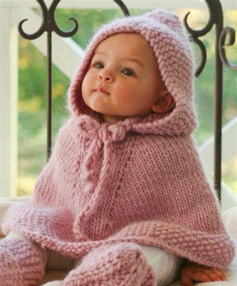 Knitted Hooded Baby Poncho Pattern Free The Whoot Knit Baby