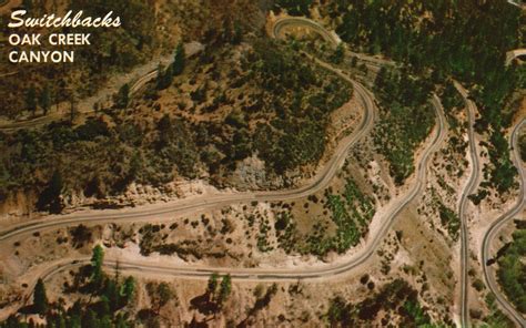 Vintage Postcard Famous Oak Creek Canyon Switchback Road Flagship
