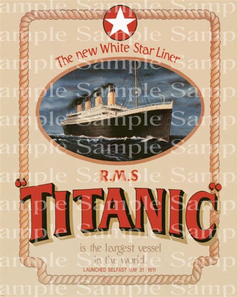 Vintage Titanic Poster Birthday Edible 2d Fondant Birthday Etsy