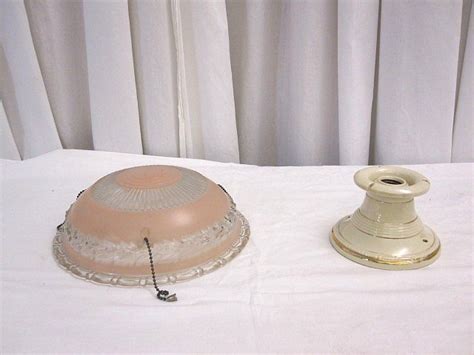 The shade is in very nice original condition. Pink & Clear Victorian Vintage Ceiling Light Fixture For ...