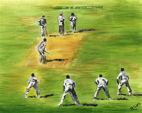 Cricket Duel Painting By Richard Jules