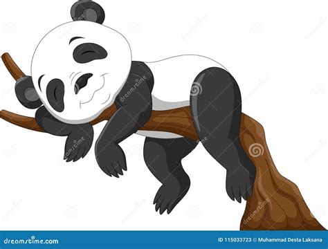 Panda Sleeping On A Branch Cartoon Vector 18812015