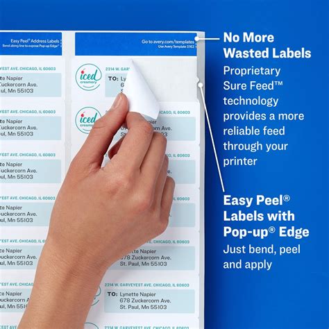 Avery Easy Peel Address Labels Sure Feed Technology Permanent