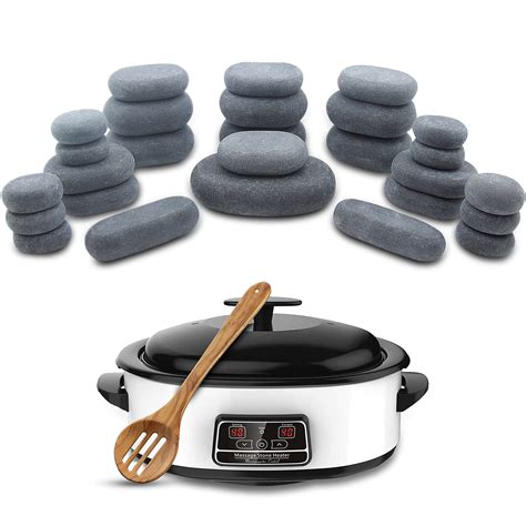 buy soulpad wellbeing hot stones massage kit 27 basalt stones with 6 litre digital hot stone