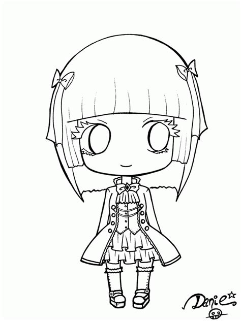 Gothic Chibi Anime Coloring Page Coloring Home