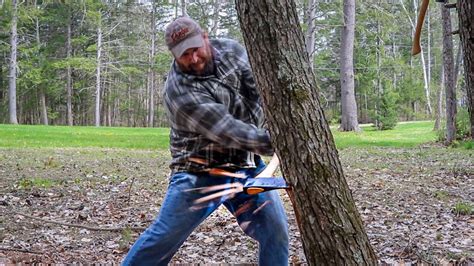 Making Trees Fall Where You Want With An Axe Youtube