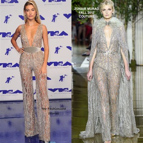 Hailey Baldwin In Zuhair Murad Couture At The 2017 Mtv Video Music Awards