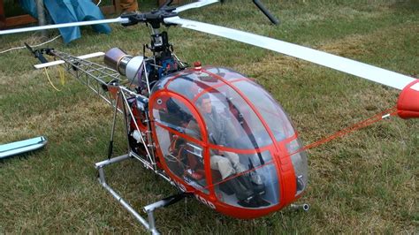 Rc Turbine Model Helicopter Aluette Ii Sa 318 C Demo Flight