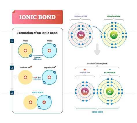 Ionic Bond Vector Illustration Vectormine