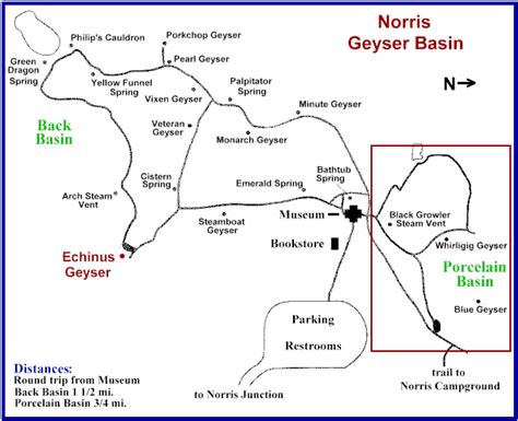 Yellowstone Norris Geyser Basin Map