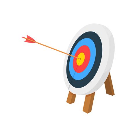 Archery Target Ring With Arrow Hitting Bullseye Dartboard On Tripod