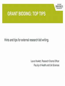 Fillable Online Grant Bidding Top Tips Fax Email Print Pdffiller