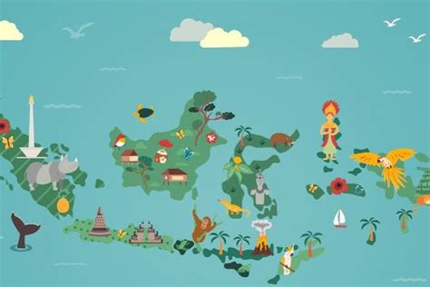 Peta Indonesia Animasi Kartun Imagesee