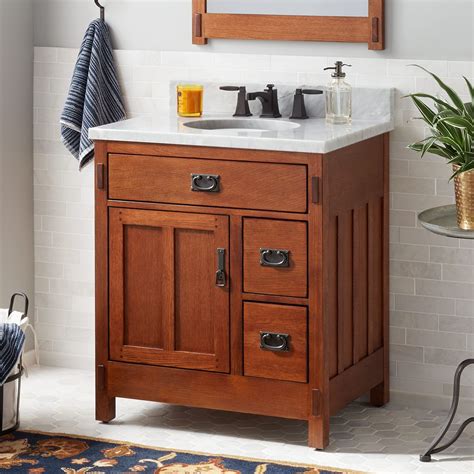 30 American Craftsman Vanity For Undermount Sink Autumn Wheat Wood