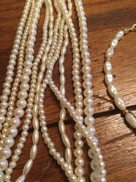 Marvella Five Strand Pearl Necklace Etsy