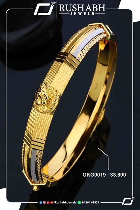 Gents Punjabi Kada22kt Man Gold Bracelet Design Gold Jewelry