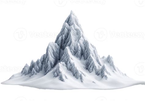 Ai Generated Snowy Mountain Isolated On Transparent Background 35197657 Png
