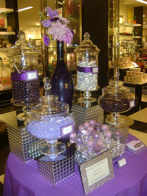 purple candy buffet for stunning wedding decor