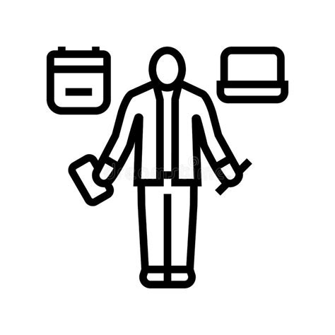 Personal Assistant Line Icon Vector Illustration Stock Vector Illustration Of Event Interior