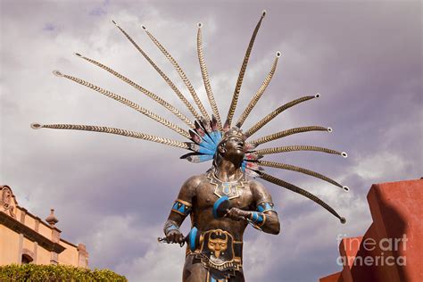 Statue Of Aztec Warrior Photograph by Ellen Thane