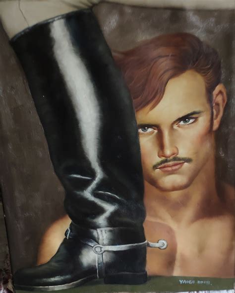 Retrato Homme Nu Gay Sm Cuir Tableau Peinture Originale Huile Etsy