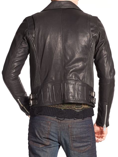 Diesel Gibson Leather Jacket In Black For Men Lyst