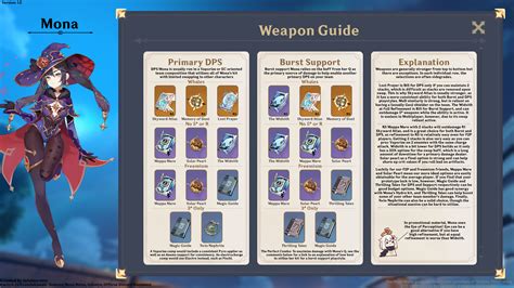 Mona Weapon Guide R Genshin Impact