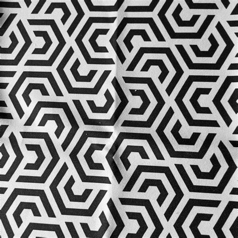 Black And White Geometric Design Fabric For Pillow Cushions Etsy
