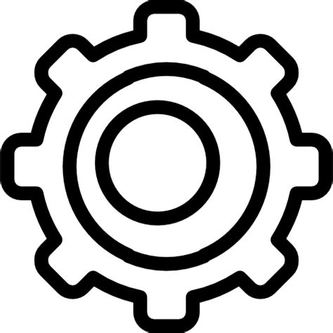 Settings Gear Symbol Outline In A Circle Icon