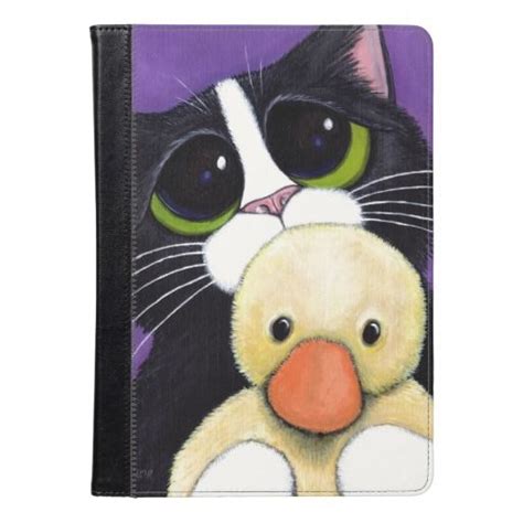 Scared Tuxedo Cat And Cuddly Duck Painting Ipad Air Case