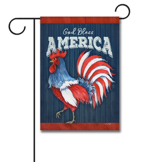 God Bless America Rooster Garden Flag 125 X 18