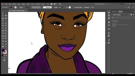 Digital Portrait Adobe Illustrator Youtube