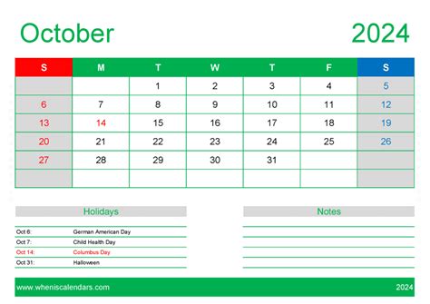 Printable Monthly Calendar 2024 October Monthly Calendar