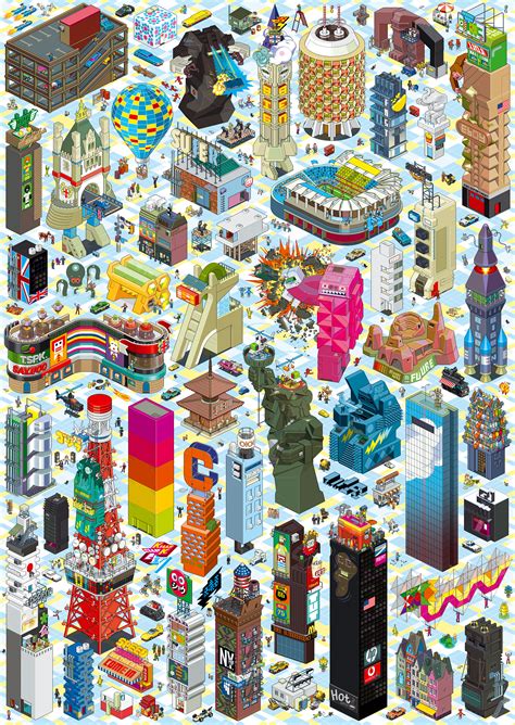 Amazing Pixel Art Posters By Eboy Rabbleboy Ken Lamug Author