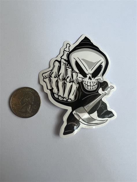 Blind Grim Reaper Sticker Black And White 25”x35” No Bends Or Flaws