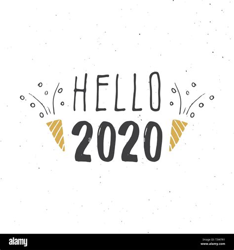 New Year Greeting Card Hello 2020 Typographic Greetings Design
