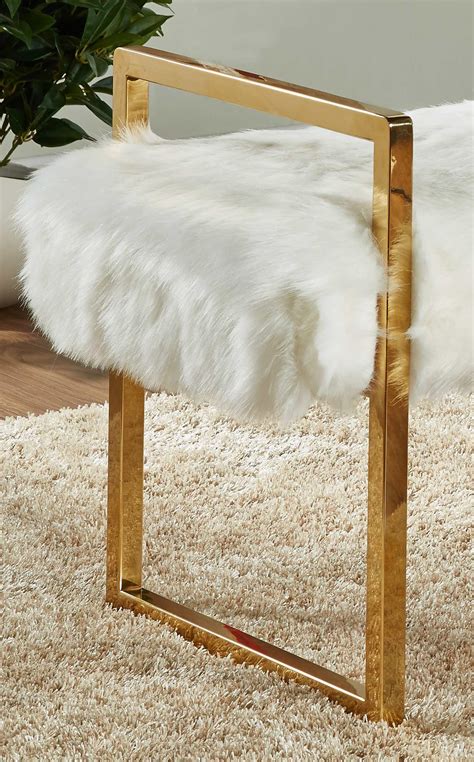 We did not find results for: Meridian Furniture 110 Chloe Bench in White Fur w/ Gold ...